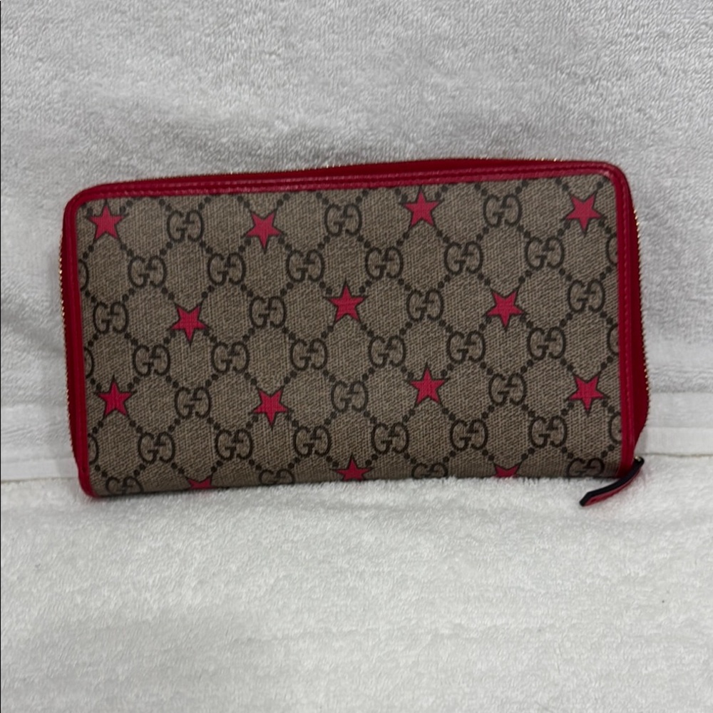 Gucci Brown and Red Monogram Wallet